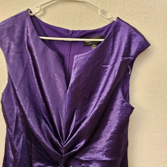 CONNECTED Apparel Women's Dress Size 14, Purple Ruched Front - NWOT - Picture 4 of 8